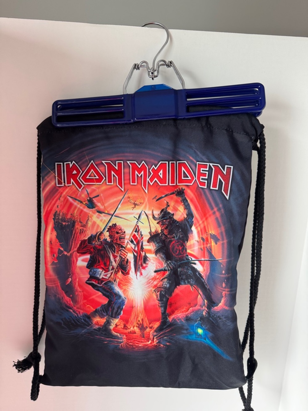 Iron Maiden Red & Black Drawstring Gym Bag